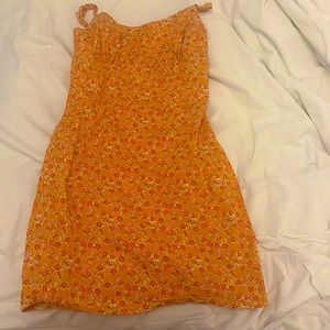 Backless floral mini dress